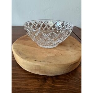 Lenox Full Lead Crystal Bowl Czech Republic Diamond Cut Starburst 5 Inch Clear